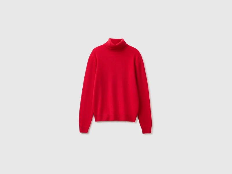Rollkragenpullover aus 100 % Merinowolle