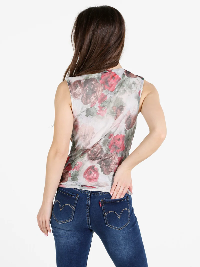 Top donna floreale - rosso