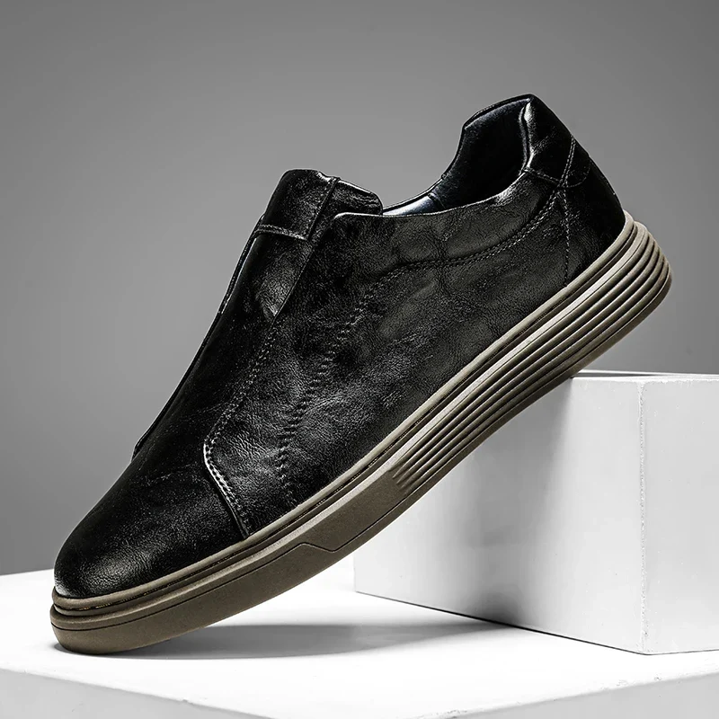 Classic Leather Slip-On Shoes