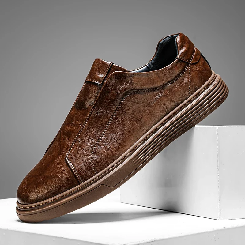 Classic Leather Slip-On Shoes