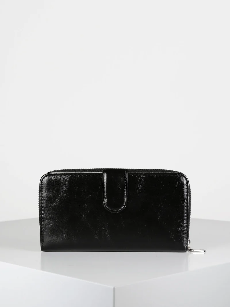 Portafoglio donna rettangolare - nero