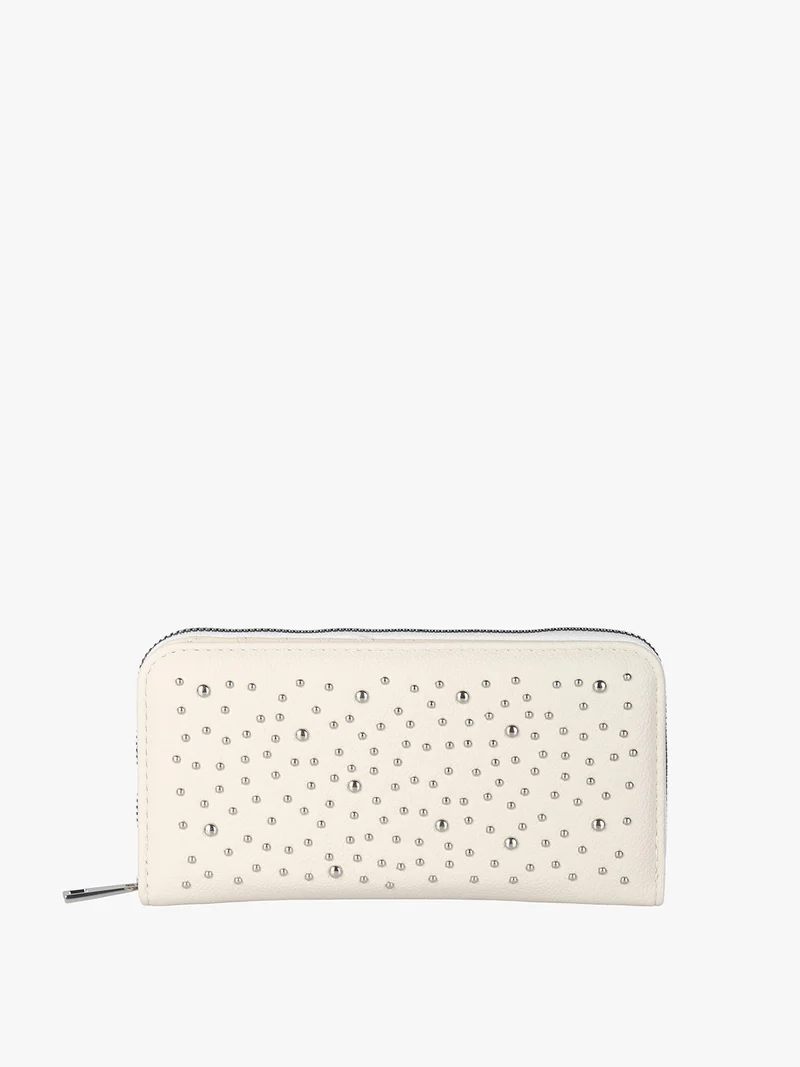 Portafoglio da donna con borchie - beige