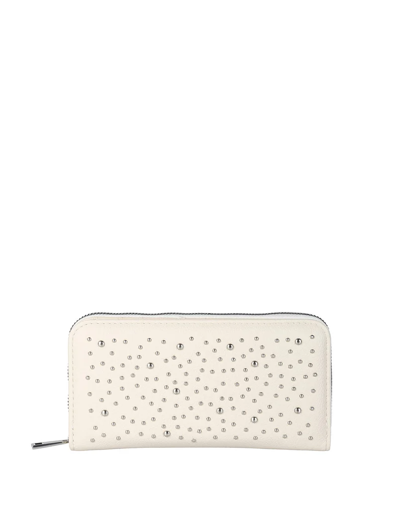 Portafoglio da donna con borchie - beige