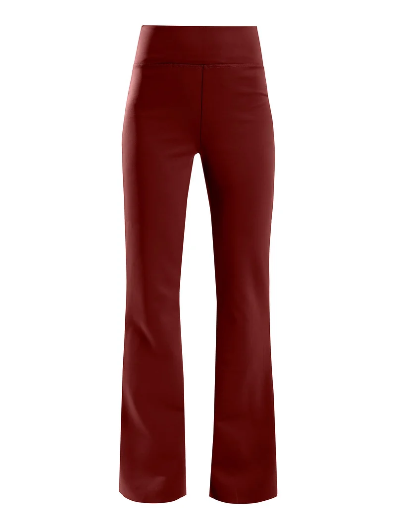 Leggings donna a gamba larga con finale in taglio vivo - bordeaux