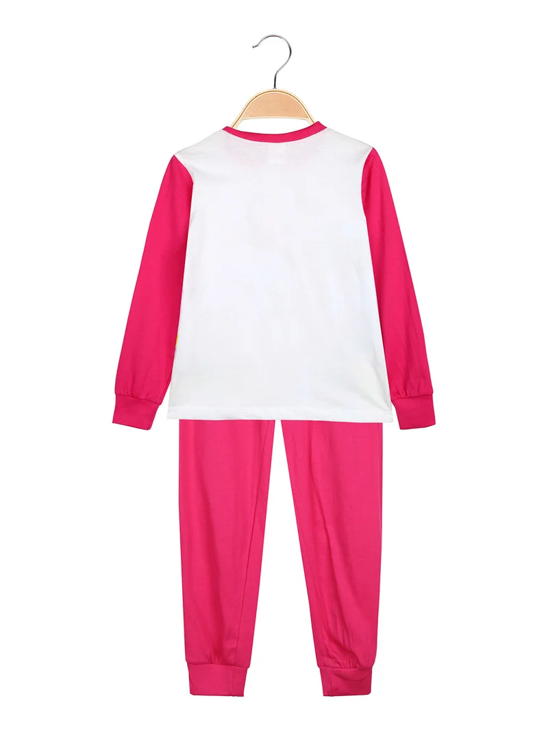 Minnie pigiama lungo da bambina in cotone - fucsia
