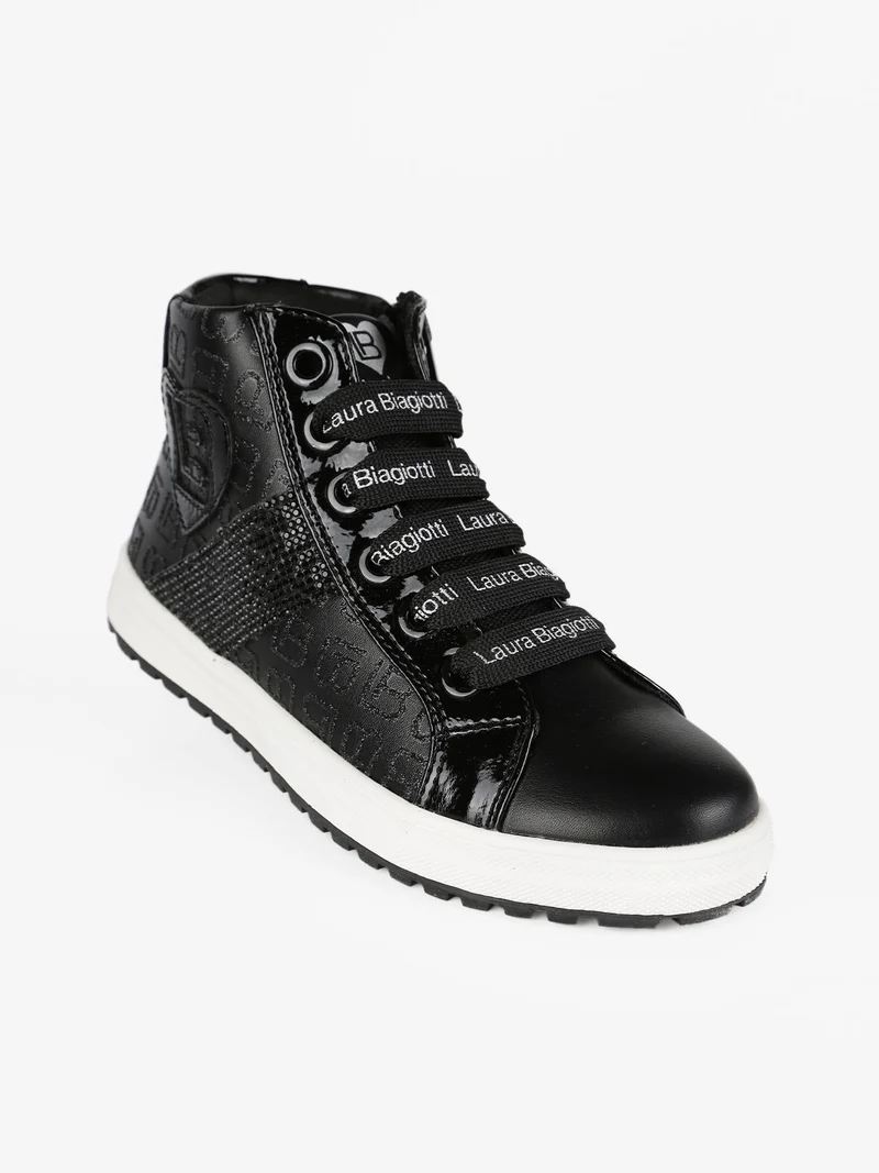 Sneakers alta da bambina - nero