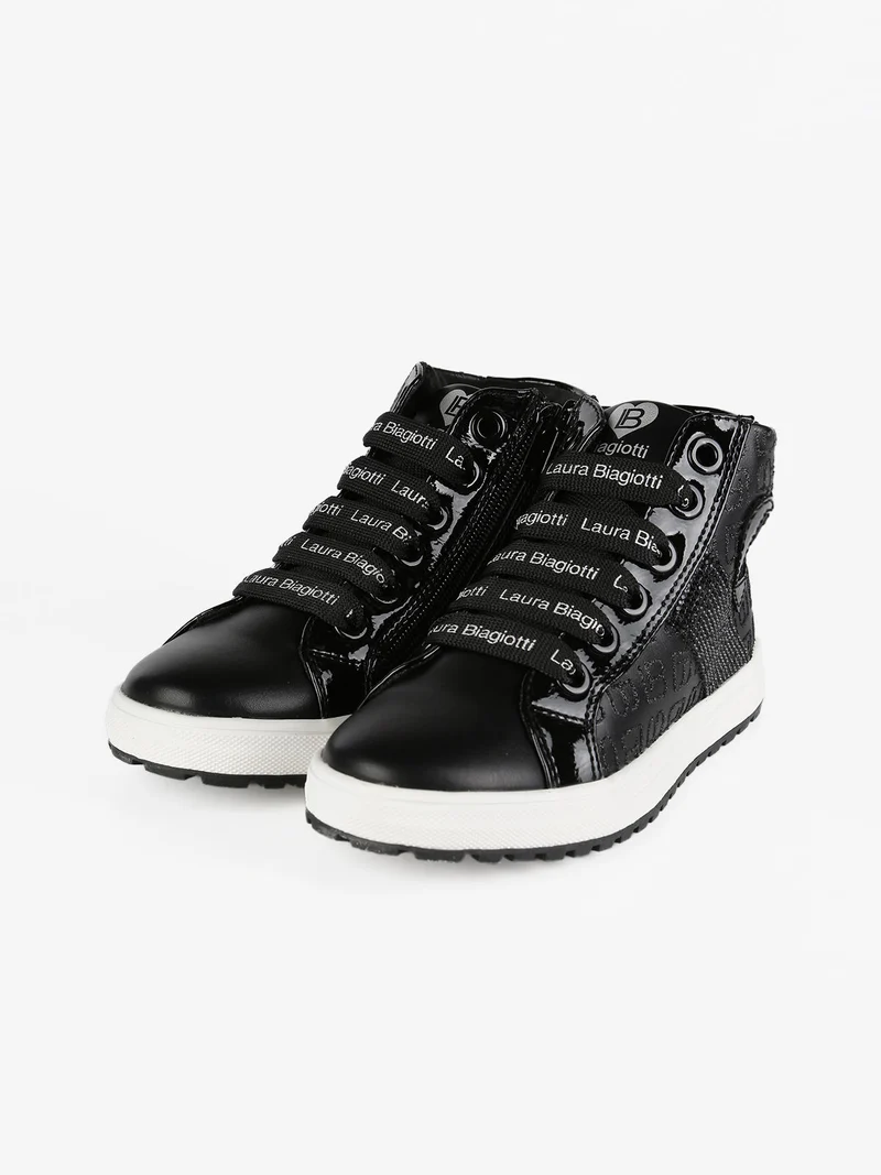 Sneakers alta da bambina - nero