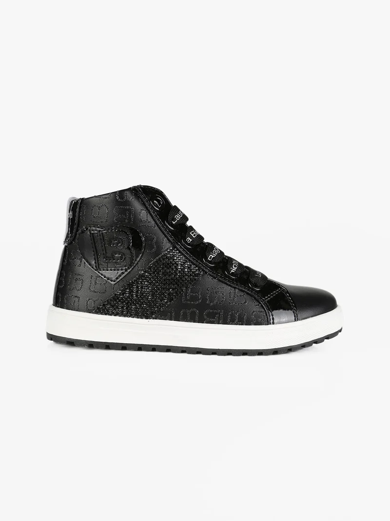 Sneakers alta da bambina - nero