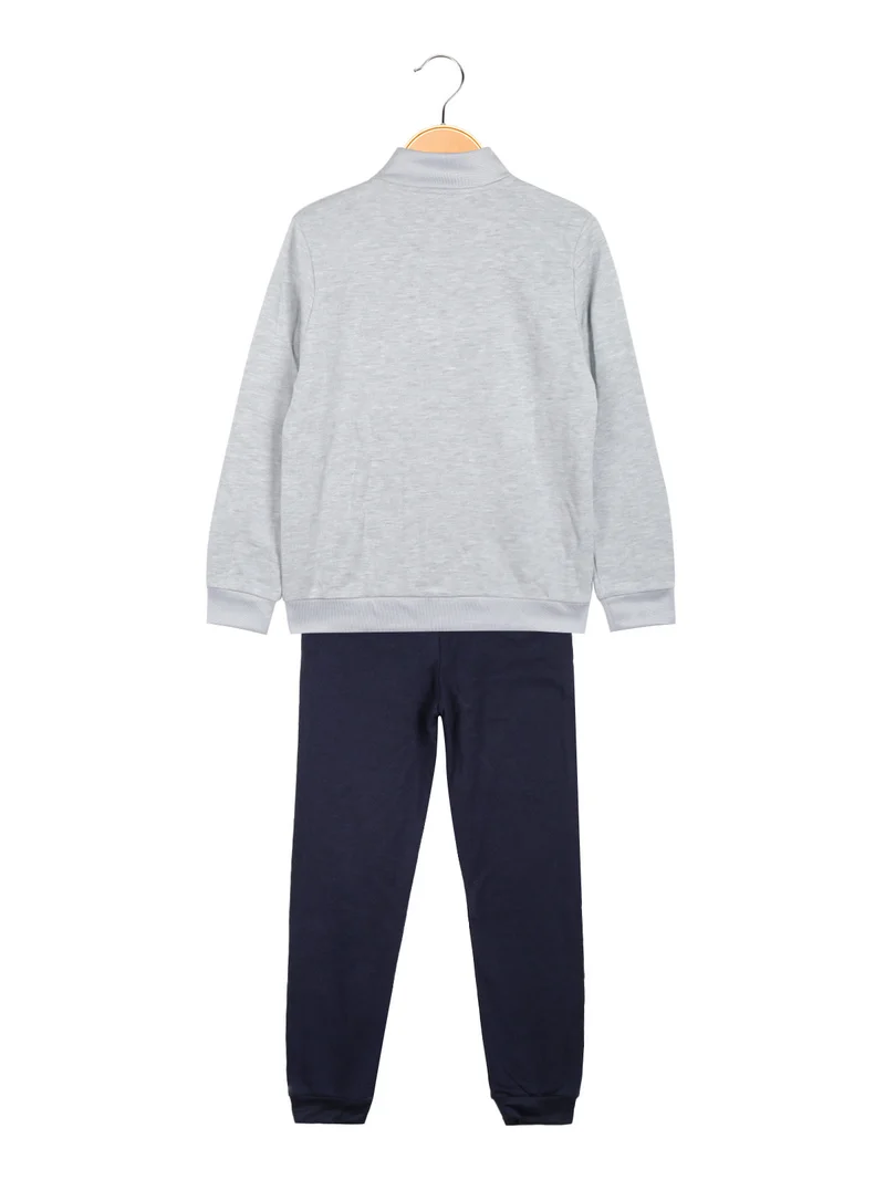Completo tuta sportiva da bambino 2 pezzi bicolor - grigio