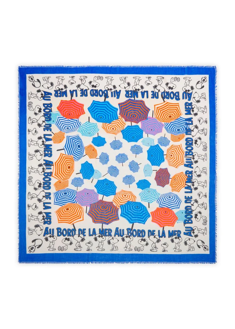 Leichtes Tuch aus Baumwolle mit Peanuts-Motiven und Schriftzug
