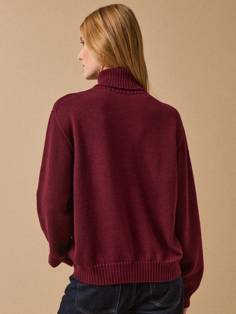 Damenpullover mit Rollkragen aus Merinowolle - Cyrillus X les 3 Tricoteurs