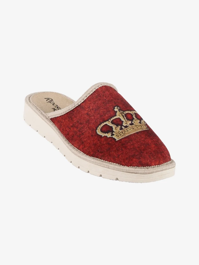 Pantofole donna in tessuto - rosso