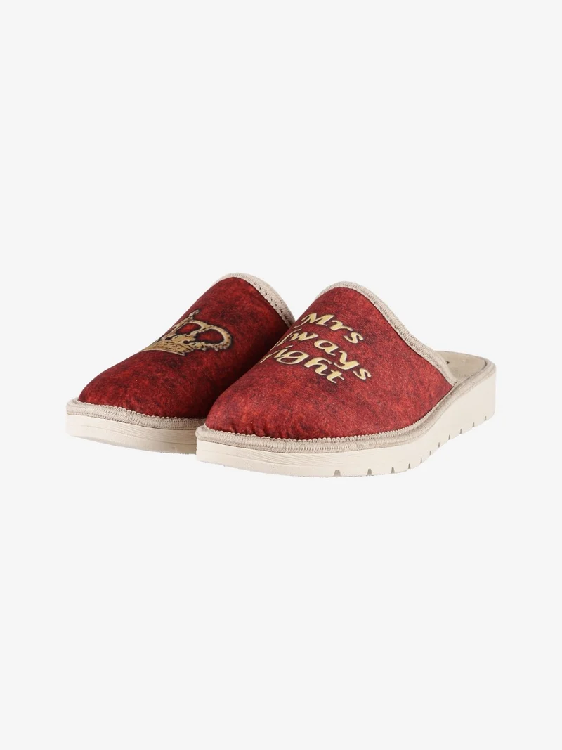 Pantofole donna in tessuto - rosso