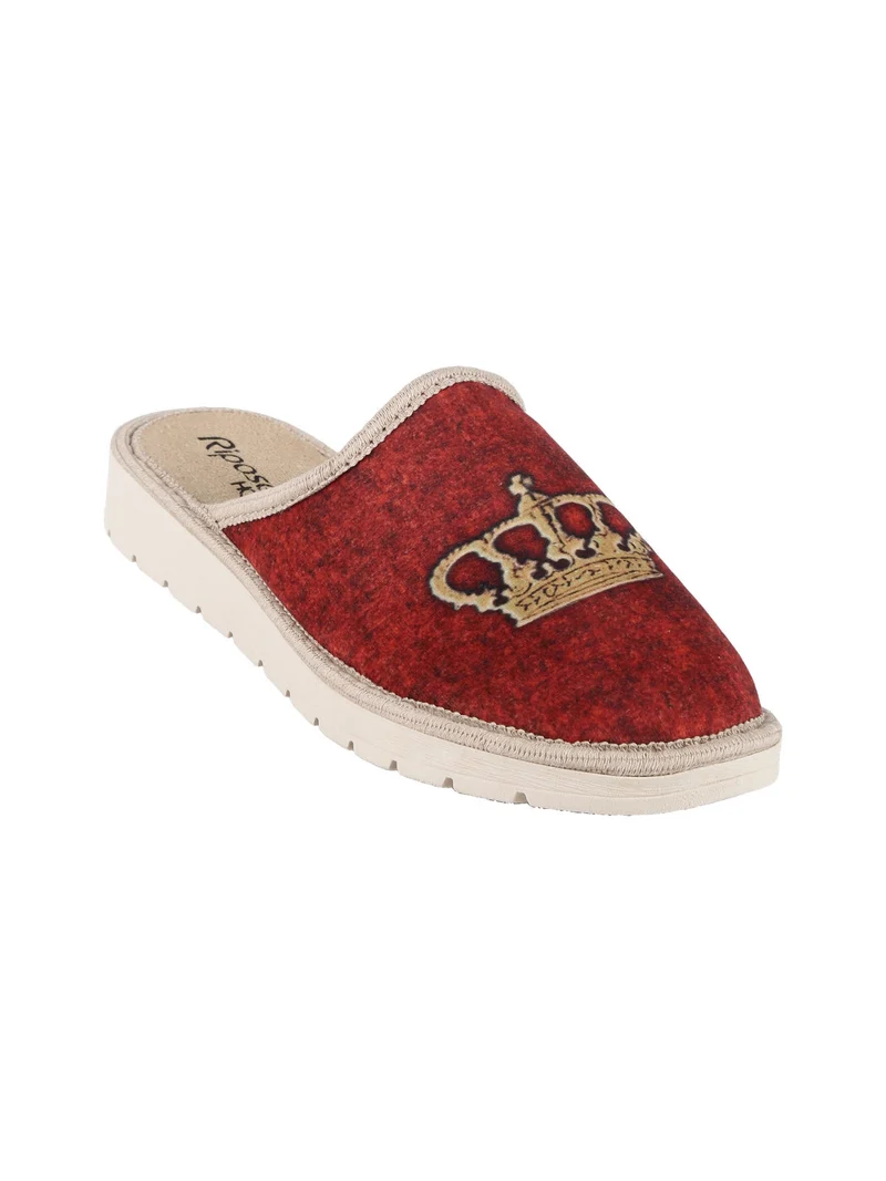Pantofole donna in tessuto - rosso
