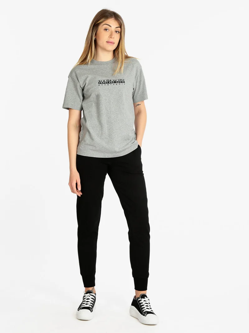 S BOX W SS T-shirt donna manica corta con scritta - grigio