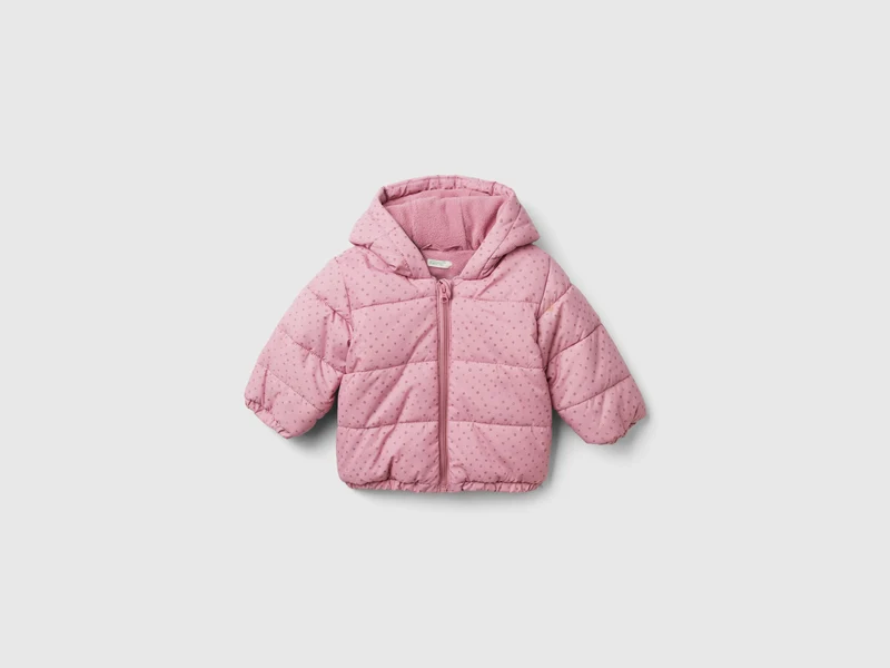 Gemusterte Jacke mit Reißverschluss und Kapuze