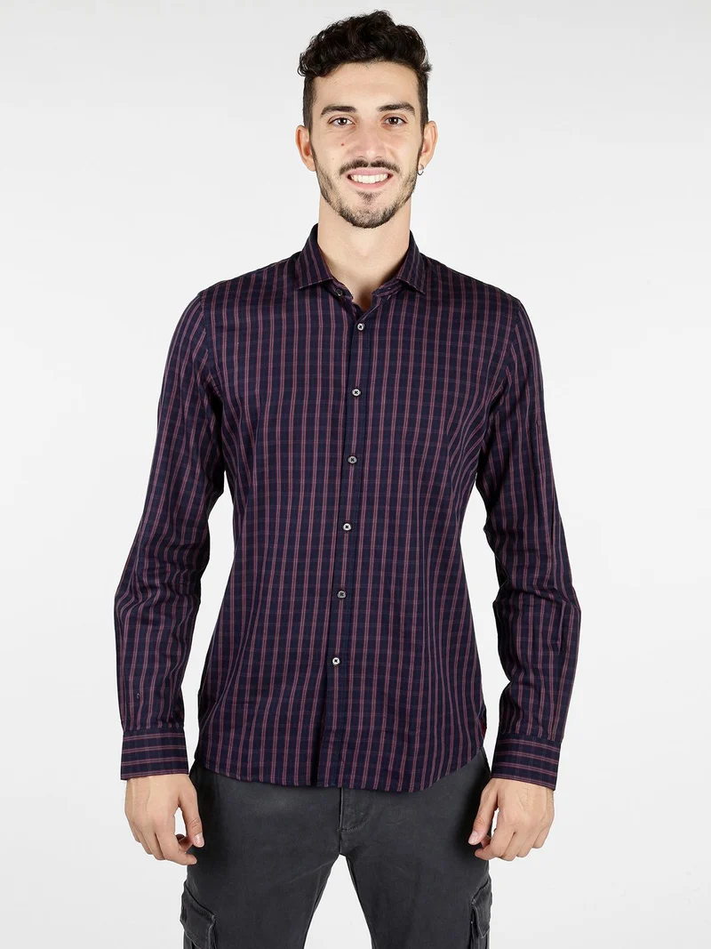 Camicia in cotone classic fit - rosso