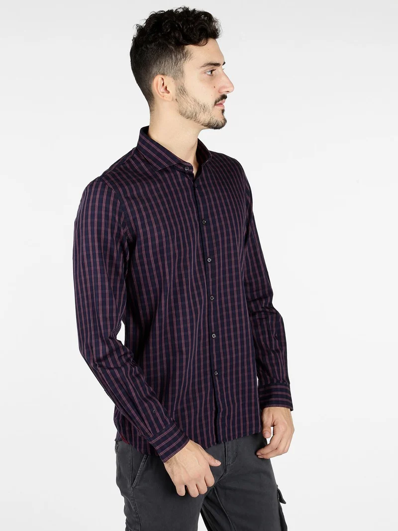 Camicia in cotone classic fit - rosso
