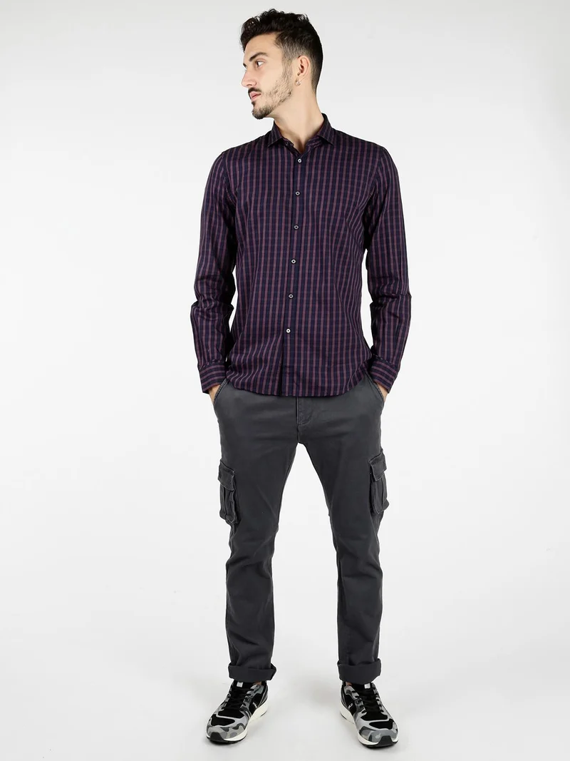 Camicia in cotone classic fit - rosso