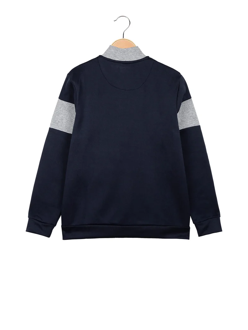 Felpa pesante da bambino full zip - blu scuro