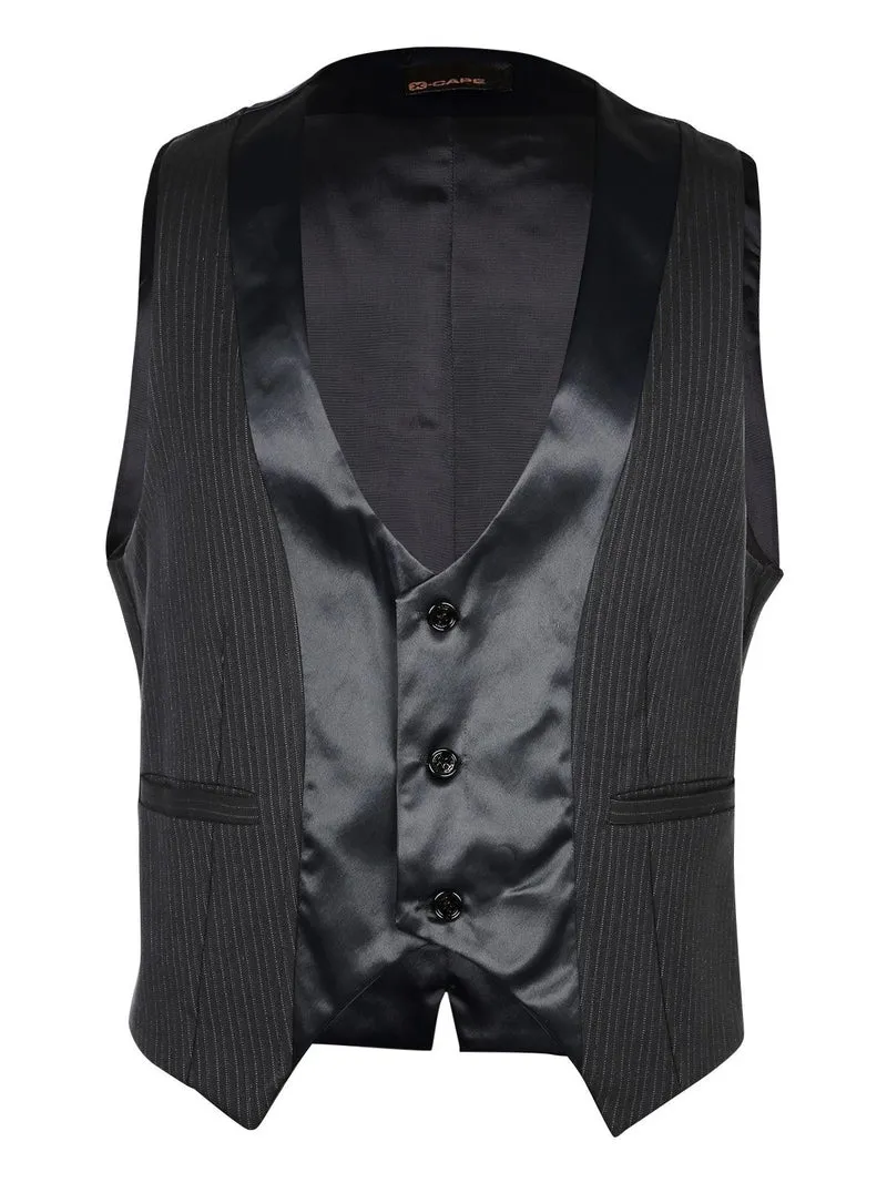 Gilet elegante gessato nero
