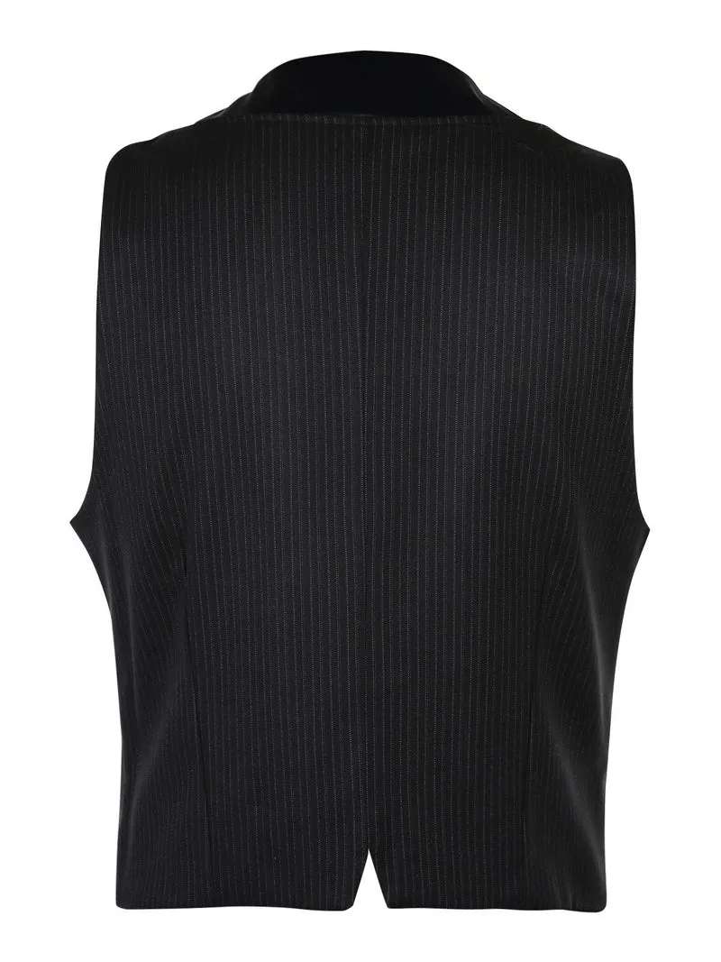 Gilet elegante gessato nero