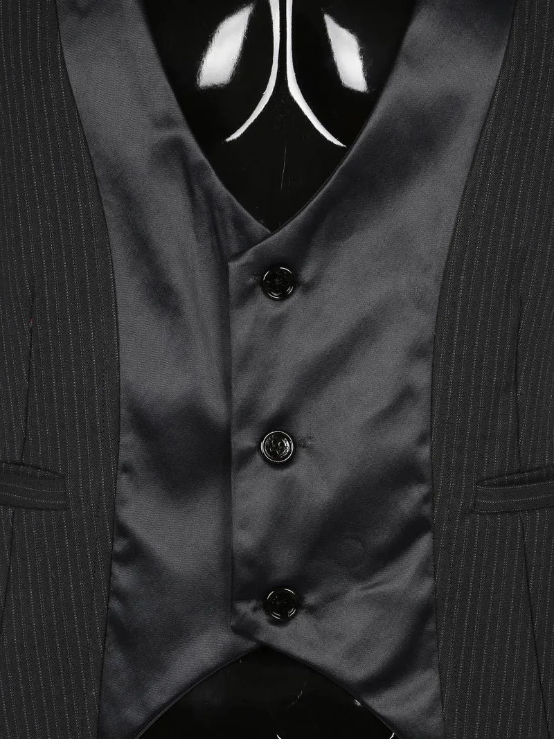 Gilet elegante gessato nero