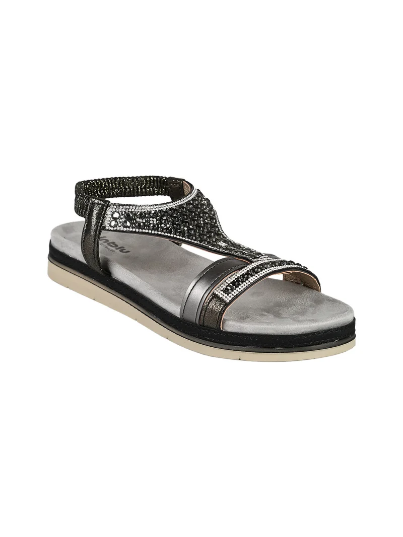 Sandali gioiello da donna con cinturino elastico - multicolore