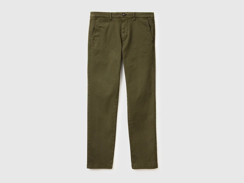 Dunkelgrüne Slim Fit Chinos