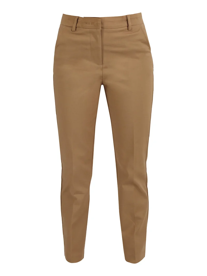 Pantaloni donna slim fit a sigaretta - marrone