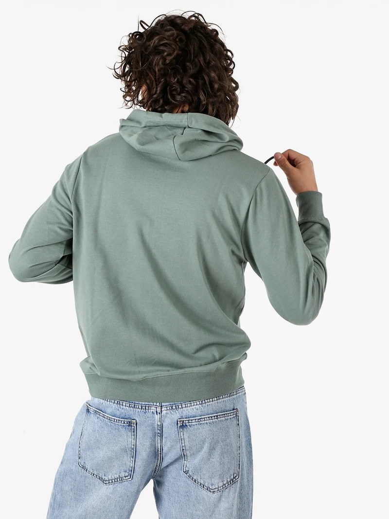 Felpa da uomo full zip con cappuccio - pistacchio