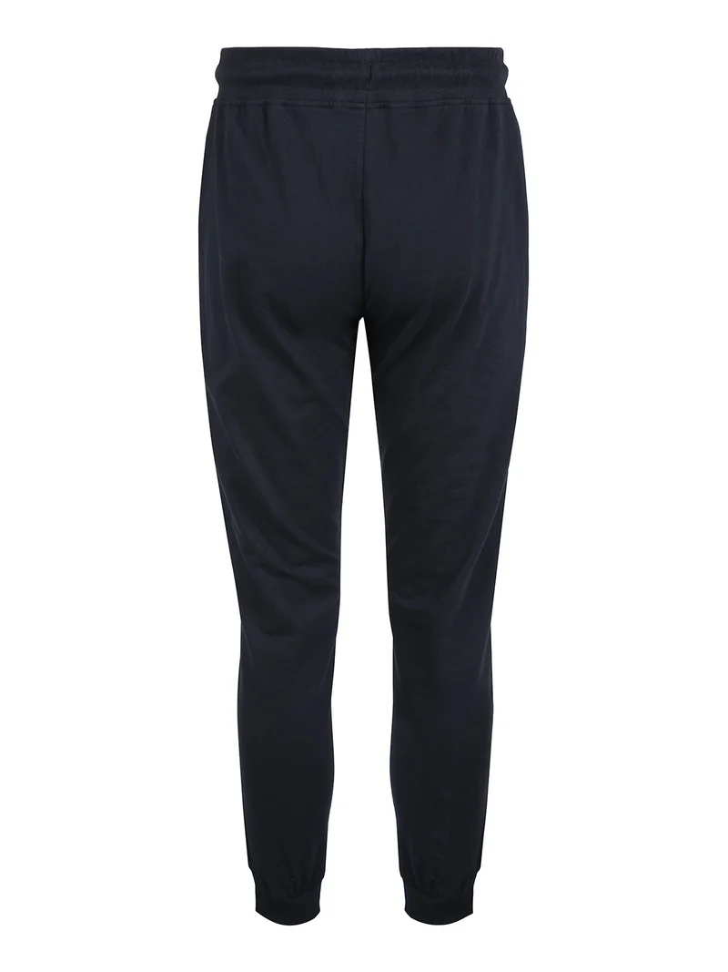 Pantaloni da uomo in felpa con coulisse e polsini - blu scuro