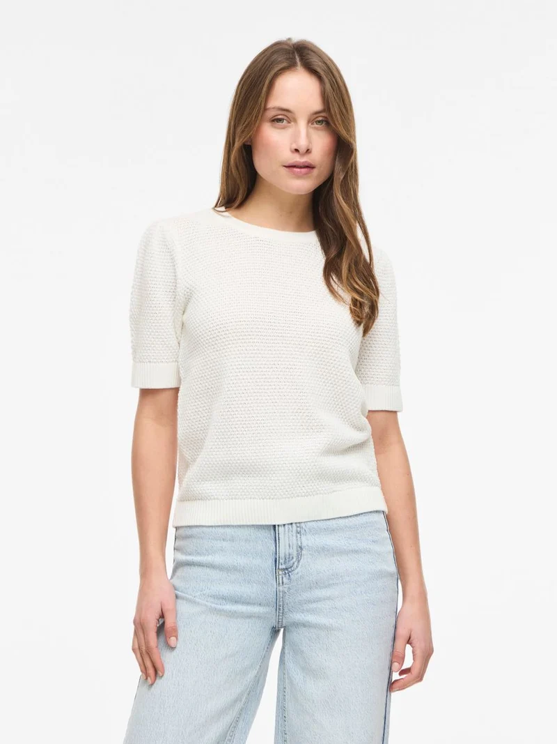 VIDALO O-NECK S/S KNIT TOP - NOOS