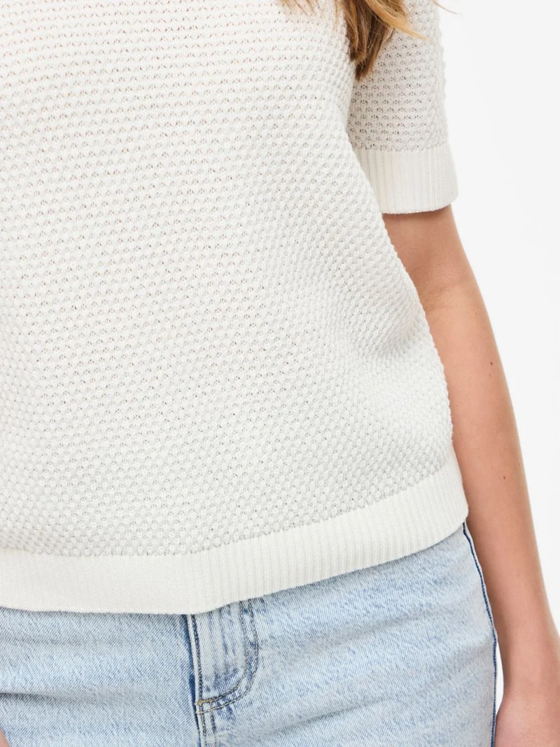 VIDALO O-NECK S/S KNIT TOP - NOOS