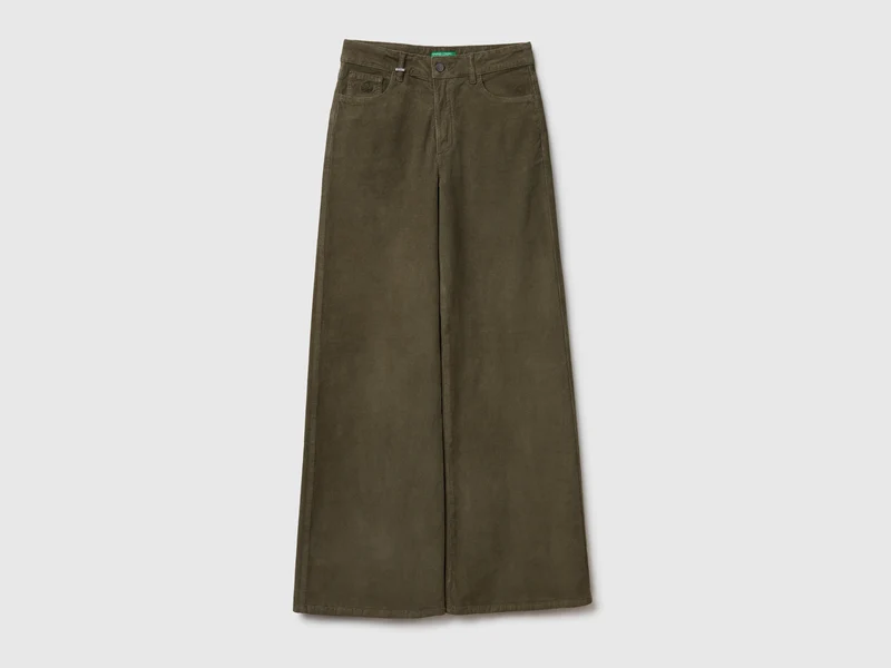 Hose wide fit aus Samt