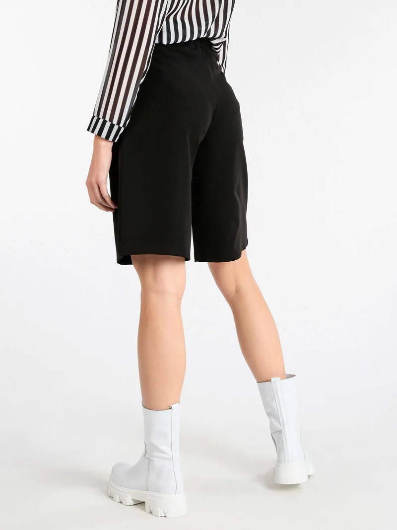 Shorts donna a vita alta - nero