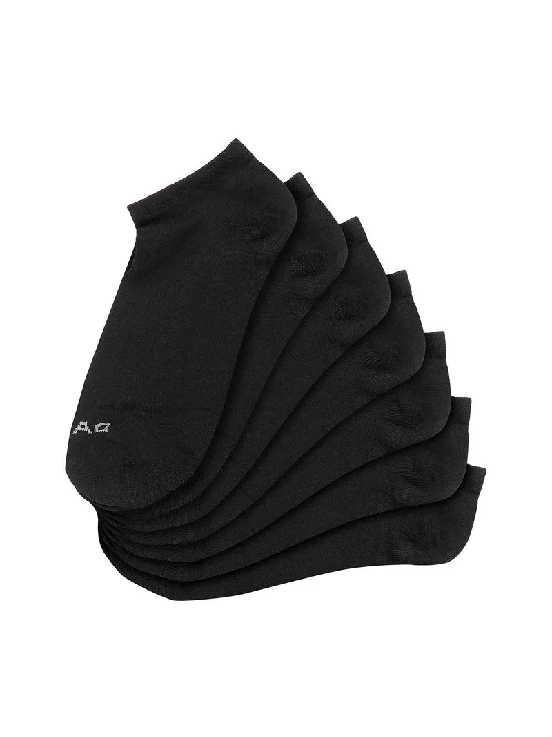 Set di 7 paia di calze da uomo in cotone - nero