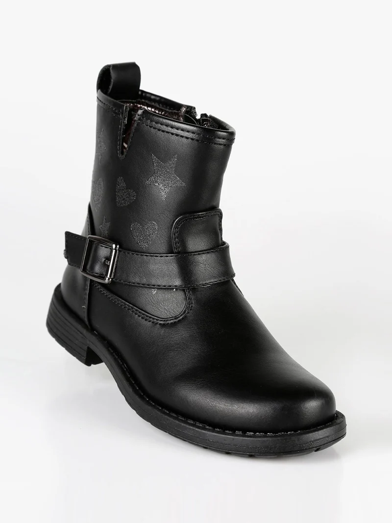 Stivaletti bambina con catena - nero