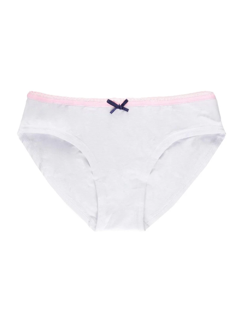 Slip bimba in cotone con fiocco - bianco