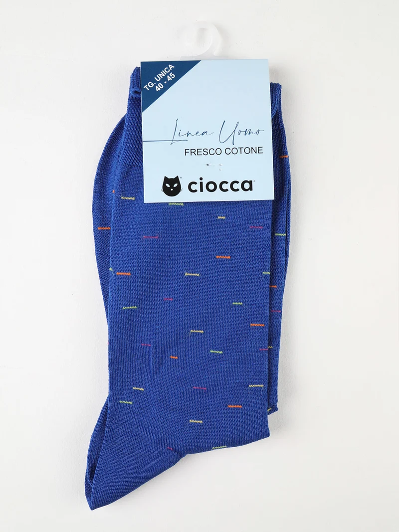 Calze corte da uomo in fresco cotone - blu
