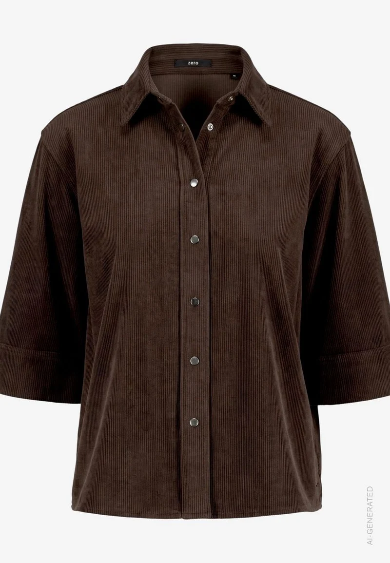 Cord Bluse mit Knöpfen