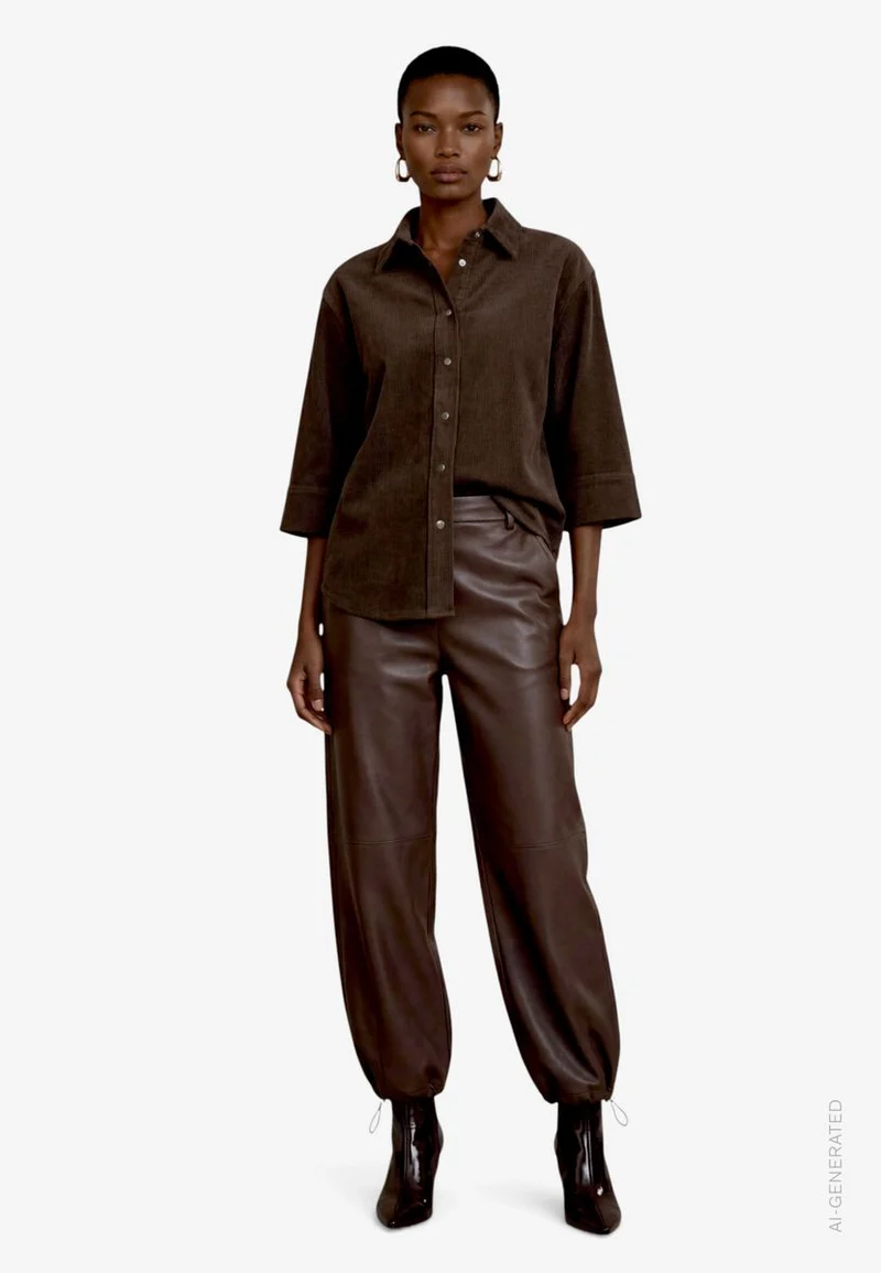 Cord Bluse mit Knöpfen