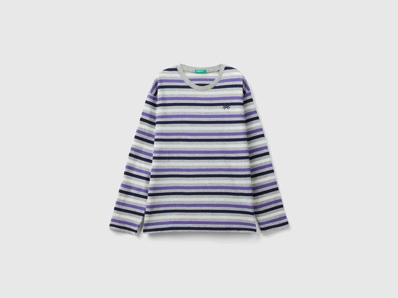 T-Shirt aus 100% Baumwolle mit Streifen
