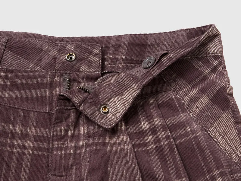 Tartan-Bermudashorts aus Samt