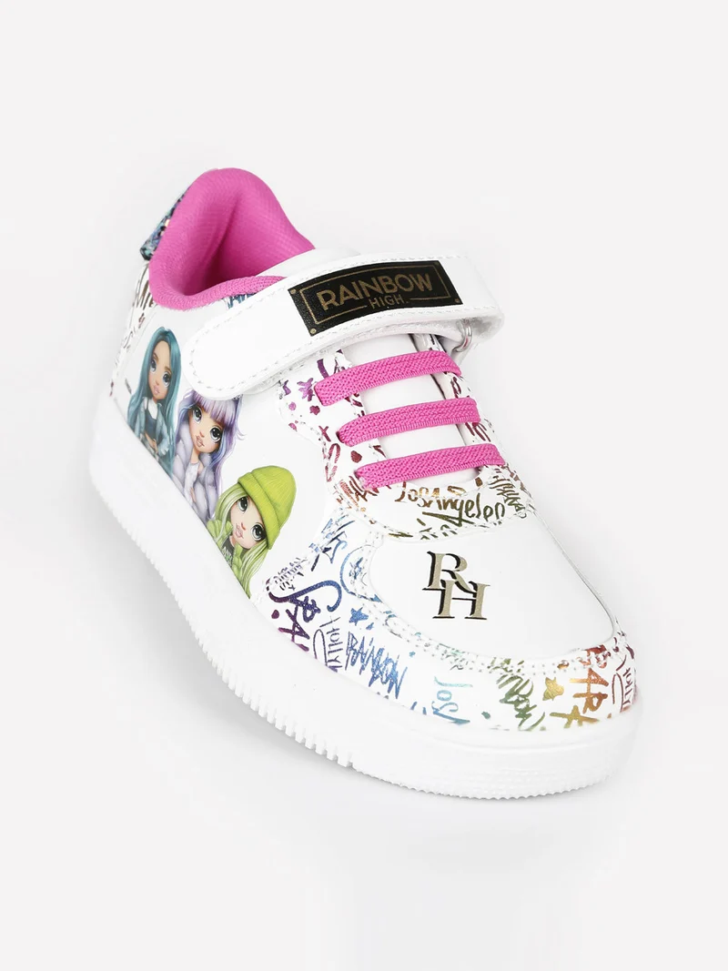 Sneakers da bambina con strappo - bianco