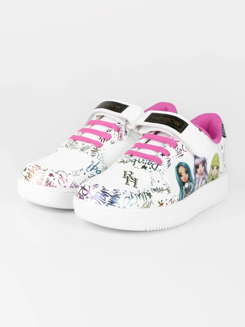Sneakers da bambina con strappo - bianco