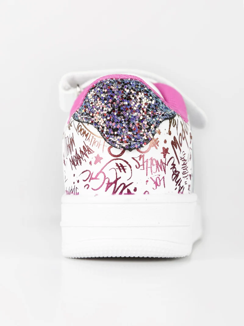 Sneakers da bambina con strappo - bianco