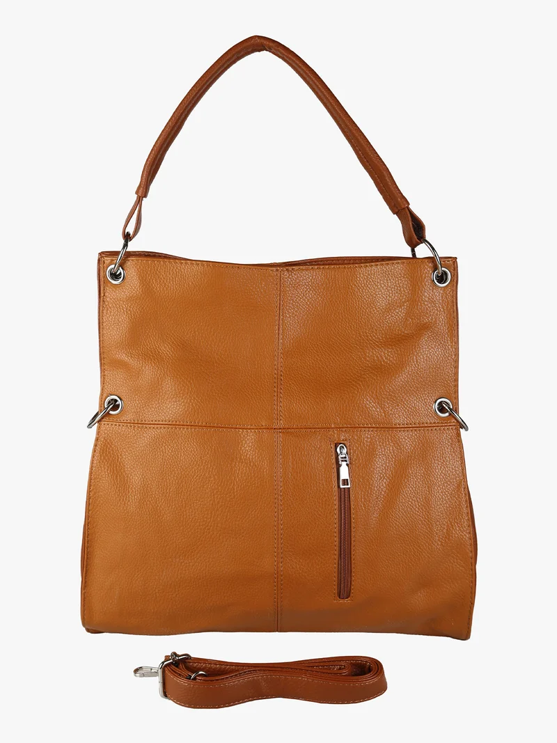 Borsa hobo da donna in ecopelle - marrone