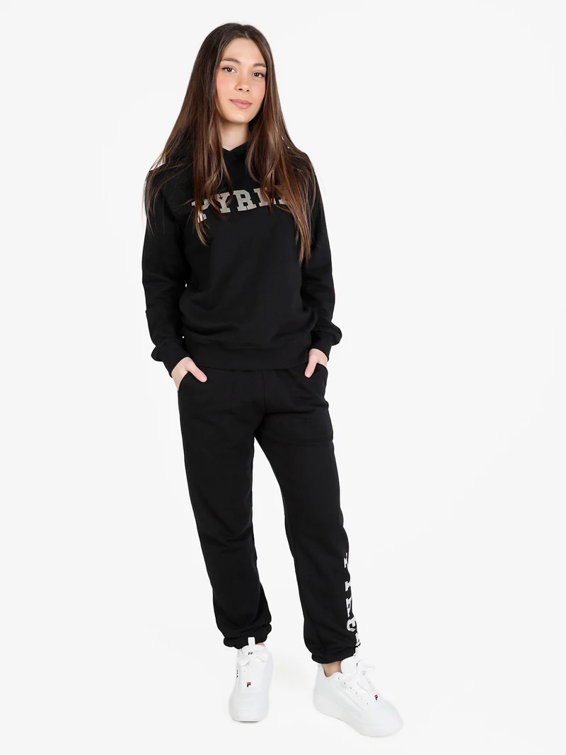 Pantaloni donna sportivi in felpa - nero