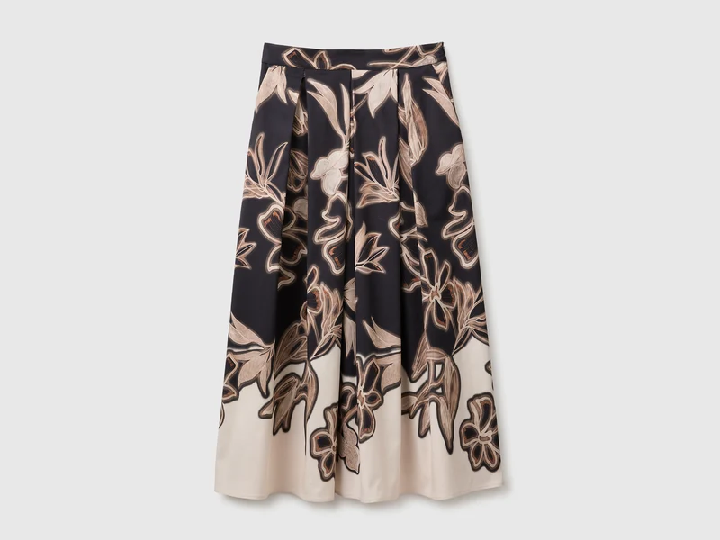Langer Rock mit Blumenprint